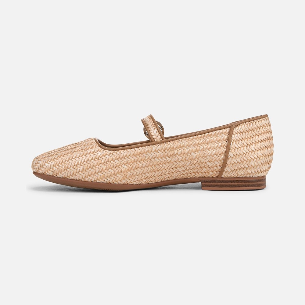 Naturalizer Kelly 4 Mary Jane Flat - Tan Woven Faux Leather Naturalizer Kelly 4 Mary Jane Flat - Tan Woven Faux Leather