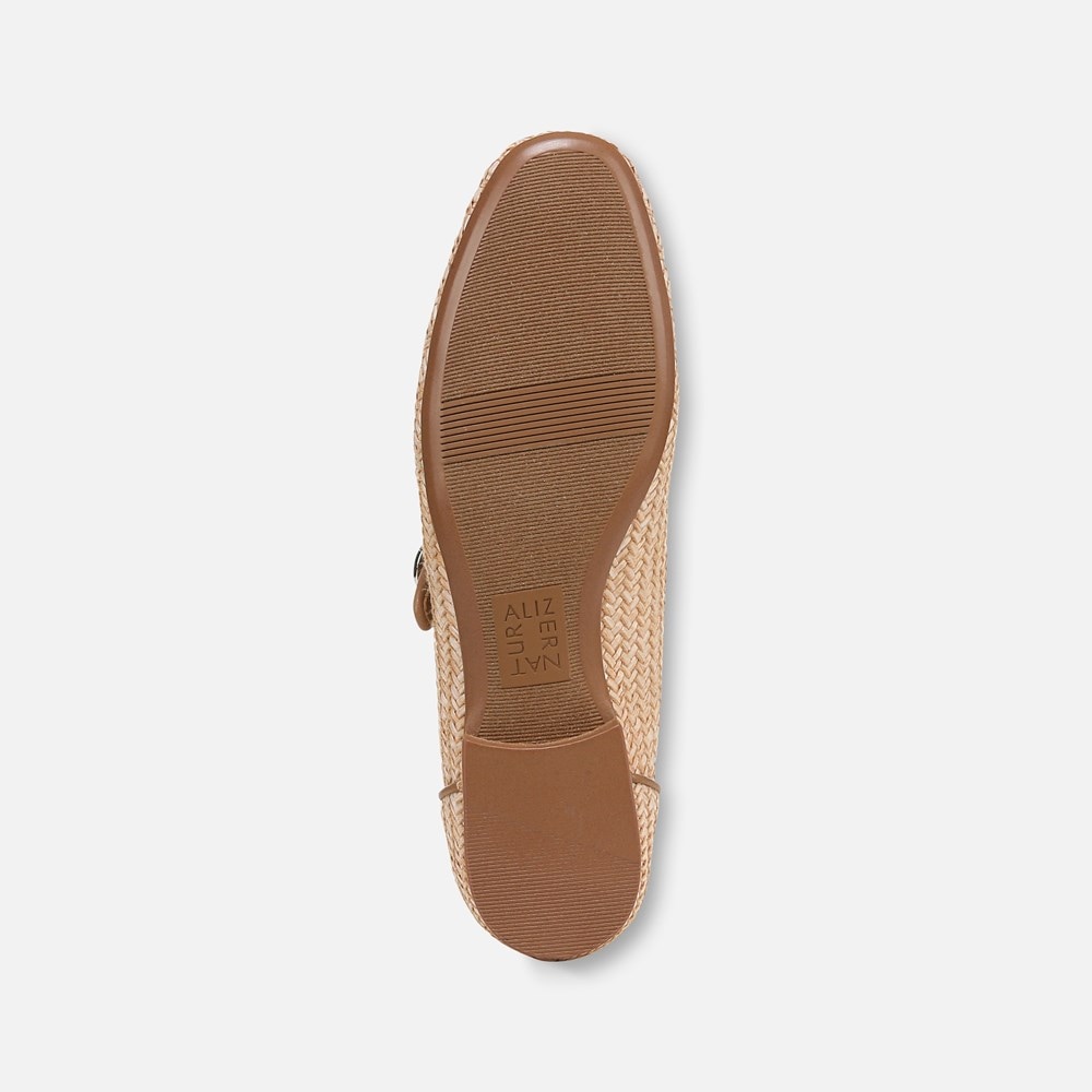 Naturalizer Kelly 4 Mary Jane Flat - Tan Woven Faux Leather Naturalizer Kelly 4 Mary Jane Flat - Tan Woven Faux Leather