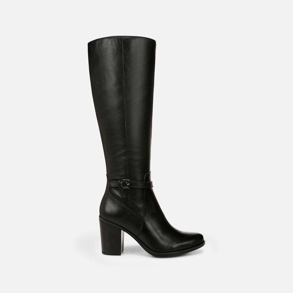 Naturalizer Kalina Extra Wide Calf Knee High Boot - Black Leather Naturalizer Kalina Extra Wide Calf Knee High Boot - Black Leather
