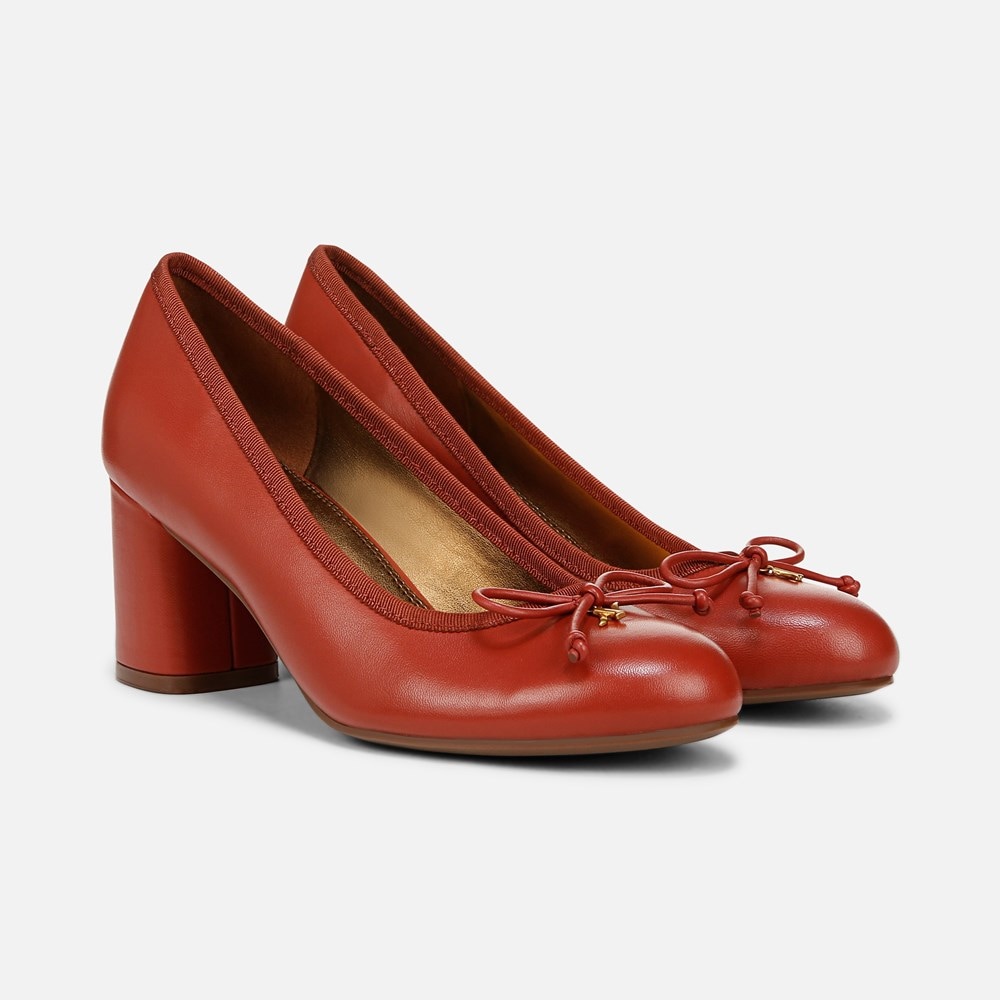 Naturalizer Sienna Block Heel Pump - Tomato Leather Naturalizer Sienna Block Heel Pump - Tomato Leather
