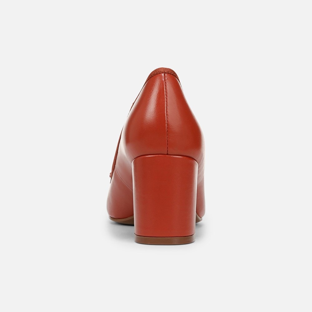 Naturalizer Sienna Block Heel Pump - Tomato Leather Naturalizer Sienna Block Heel Pump - Tomato Leather