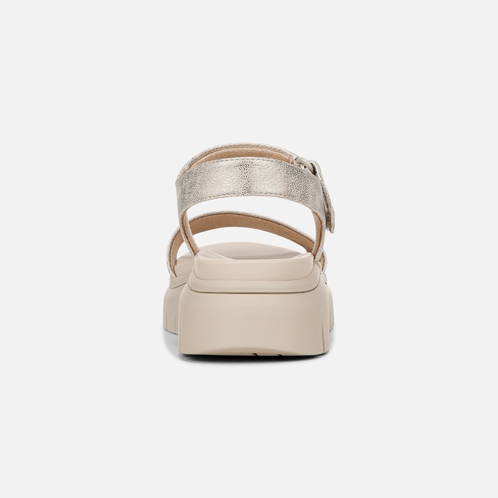 Naturalizer SOUL Poppi Wedge Sandal - Light Gold Faux Leather Naturalizer SOUL Poppi Wedge Sandal - Light Gold Faux Leather