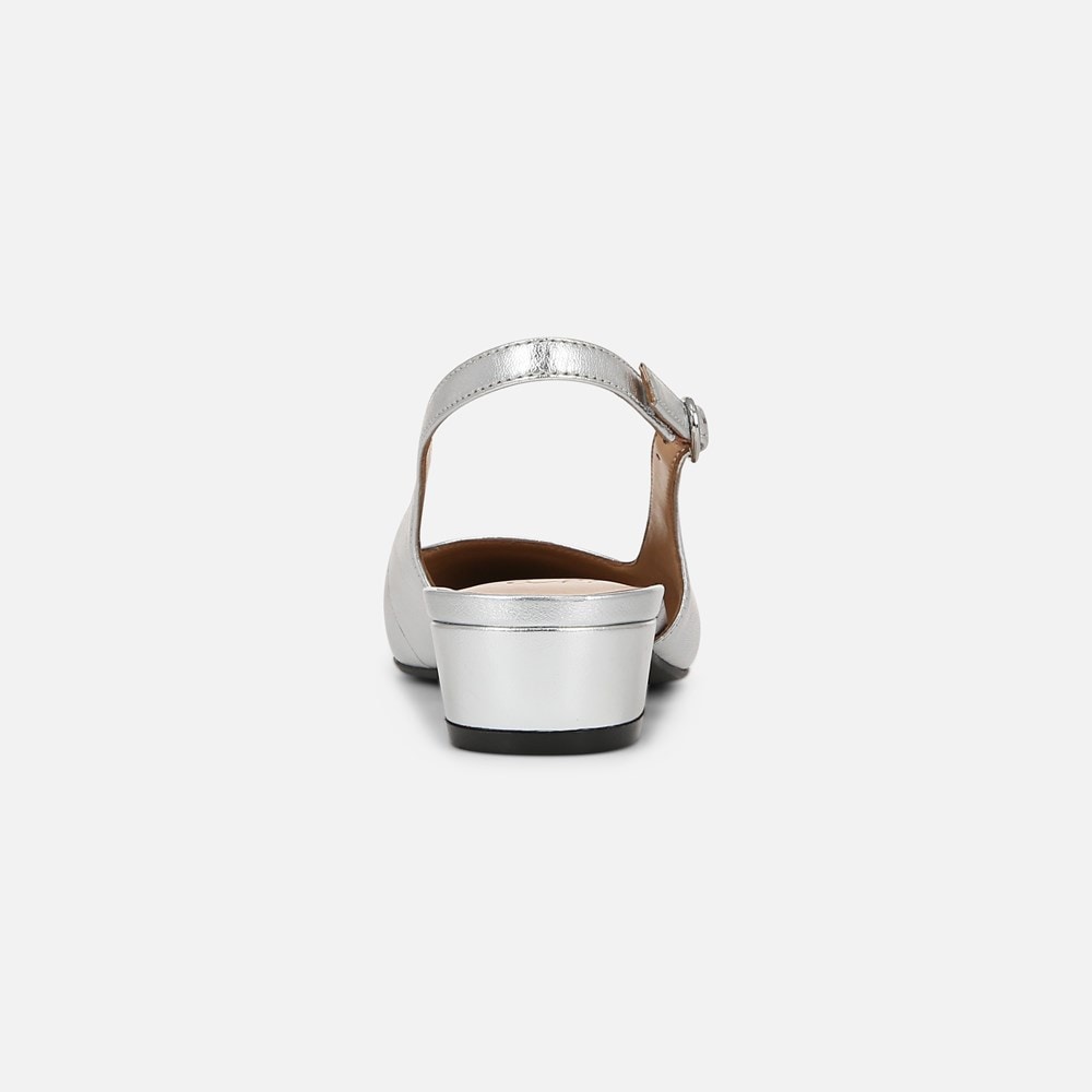 Naturalizer Banks Slingback - Silver / Black Leather
