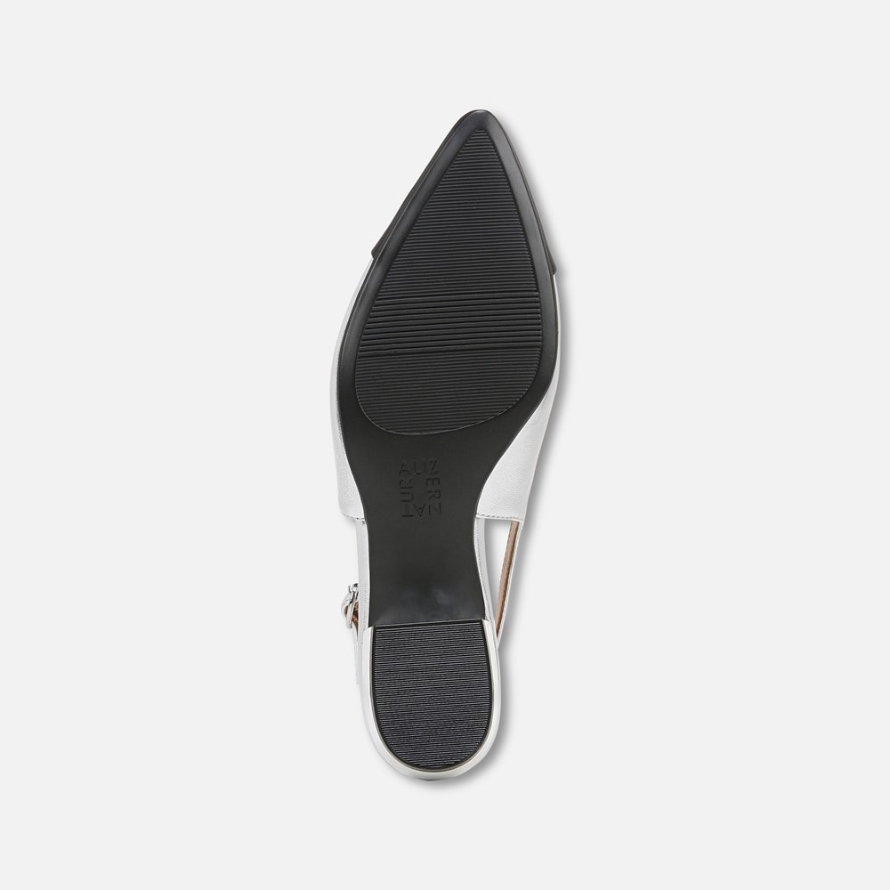 Naturalizer Banks Slingback - Silver / Black Leather