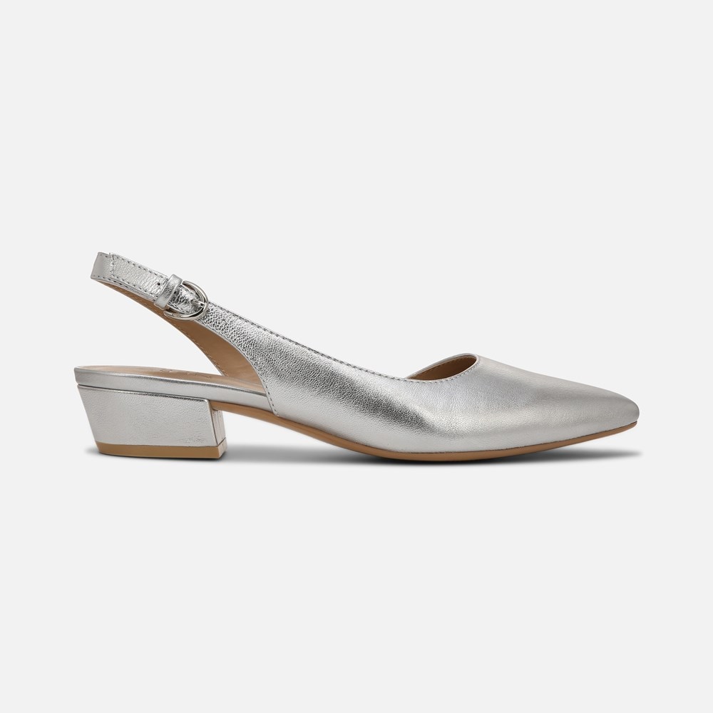 Naturalizer Banks Pointed Toe Flat - Silver Leather Naturalizer Banks Pointed Toe Flat - Silver Leather