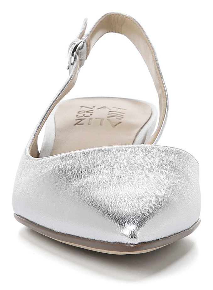 Naturalizer Banks Pointed Toe Flat - Silver Leather Naturalizer Banks Pointed Toe Flat - Silver Leather
