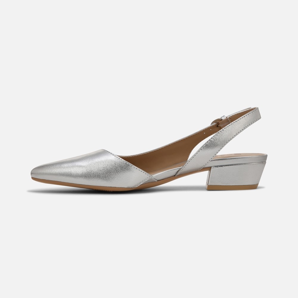 Naturalizer Banks Pointed Toe Flat - Silver Leather Naturalizer Banks Pointed Toe Flat - Silver Leather