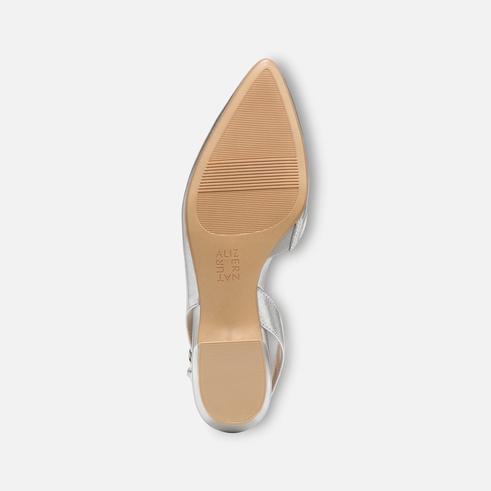 Naturalizer Banks Pointed Toe Flat - Silver Leather Naturalizer Banks Pointed Toe Flat - Silver Leather