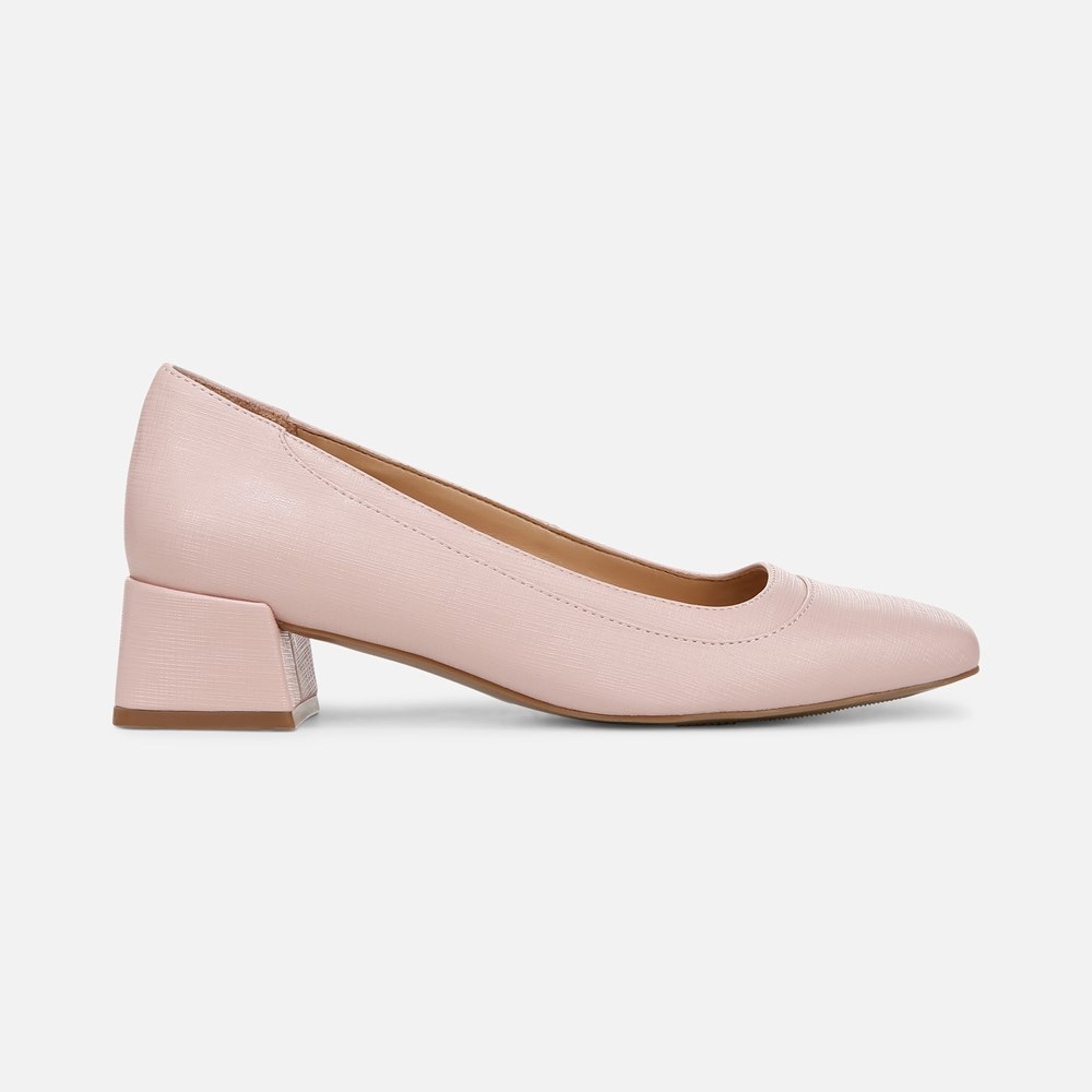 Naturalizer Huntley Block Heel Pump - Cameo Blush Pink Faux Leather