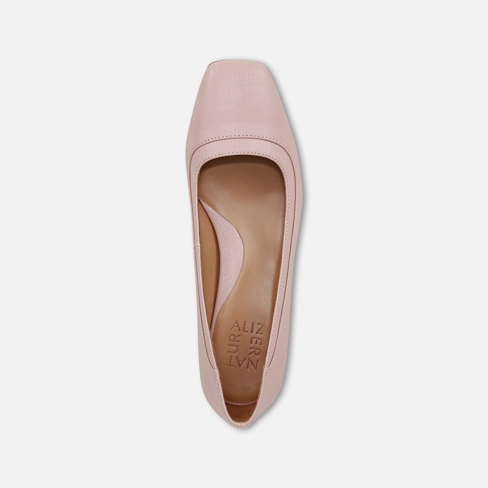 Naturalizer Huntley Block Heel Pump - Cameo Blush Pink Faux Leather