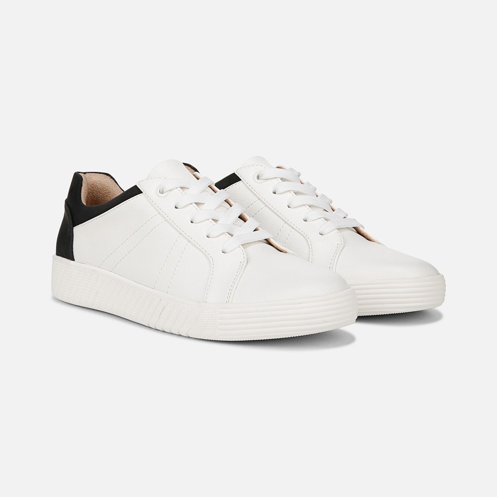 Naturalizer SOUL Neela Sneaker - White/Black Faux Leather