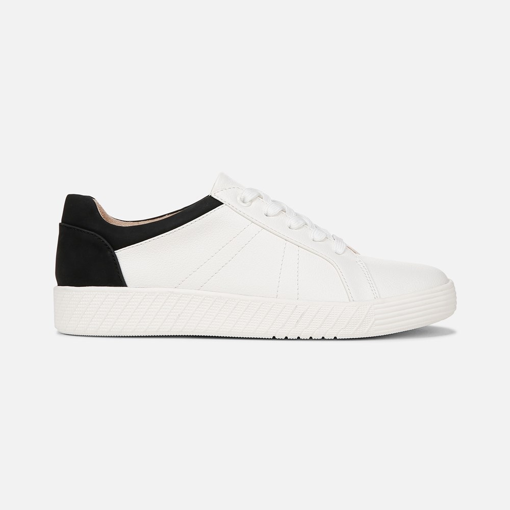 Naturalizer SOUL Neela Sneaker - White/Black Faux Leather