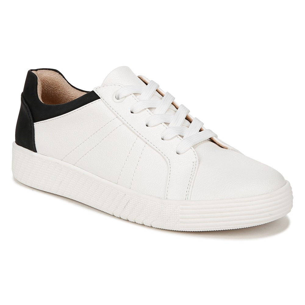 Naturalizer SOUL Neela Sneaker - White/Black Faux Leather