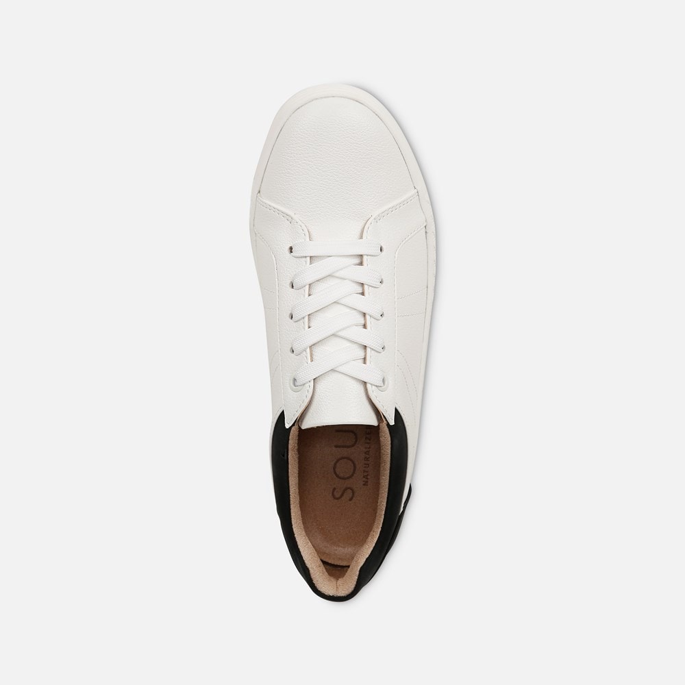 Naturalizer SOUL Neela Sneaker - White/Black Faux Leather