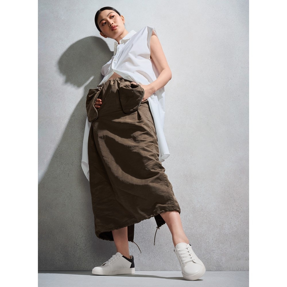 Naturalizer SOUL Neela Sneaker - White/Black Faux Leather