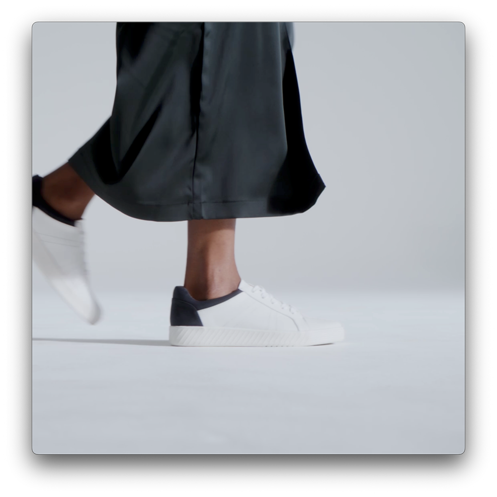 Naturalizer SOUL Neela Sneaker - White/Black Faux Leather