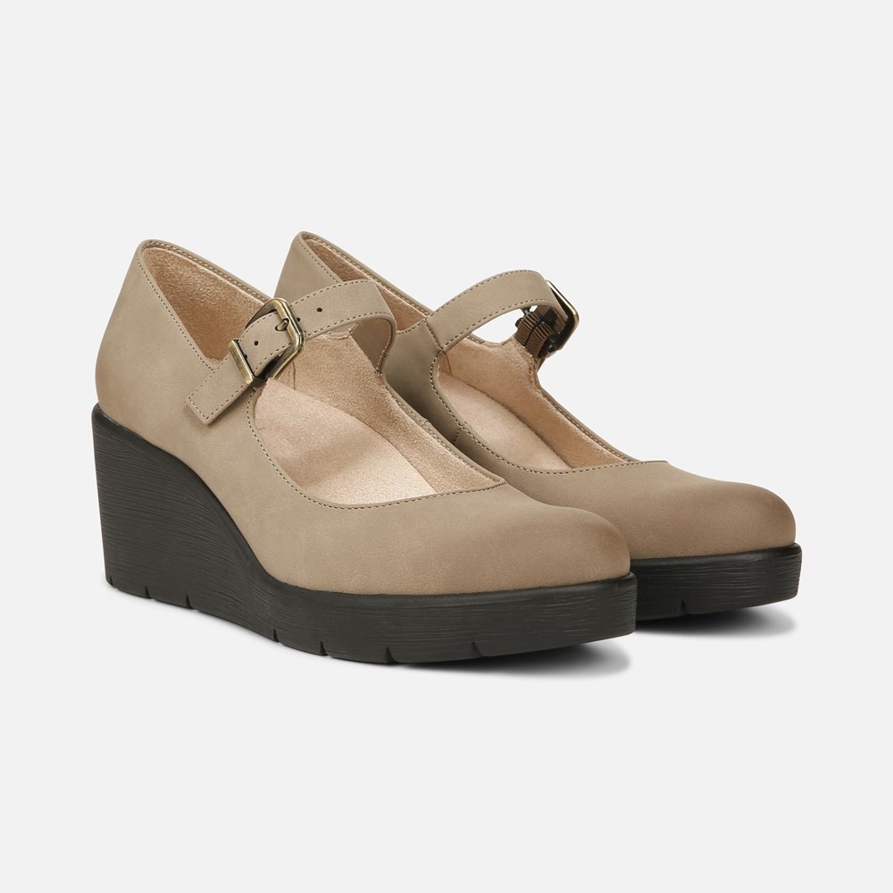 Naturalizer SOUL Adore Mary Jane Wedge - Mushroom Grey Synthetic Naturalizer SOUL Adore Mary Jane Wedge - Mushroom Grey Synthetic