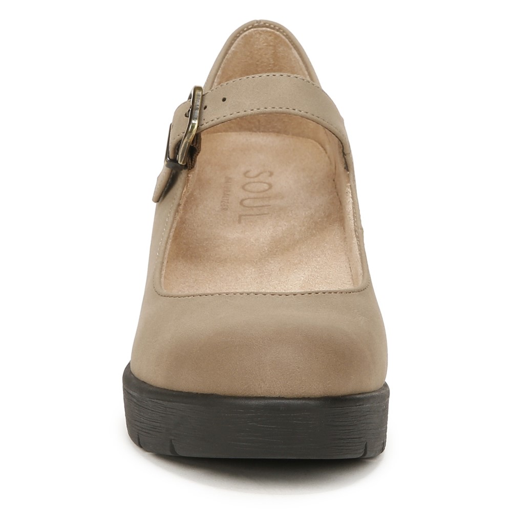 Naturalizer SOUL Adore Mary Jane Wedge - Mushroom Grey Synthetic Naturalizer SOUL Adore Mary Jane Wedge - Mushroom Grey Synthetic