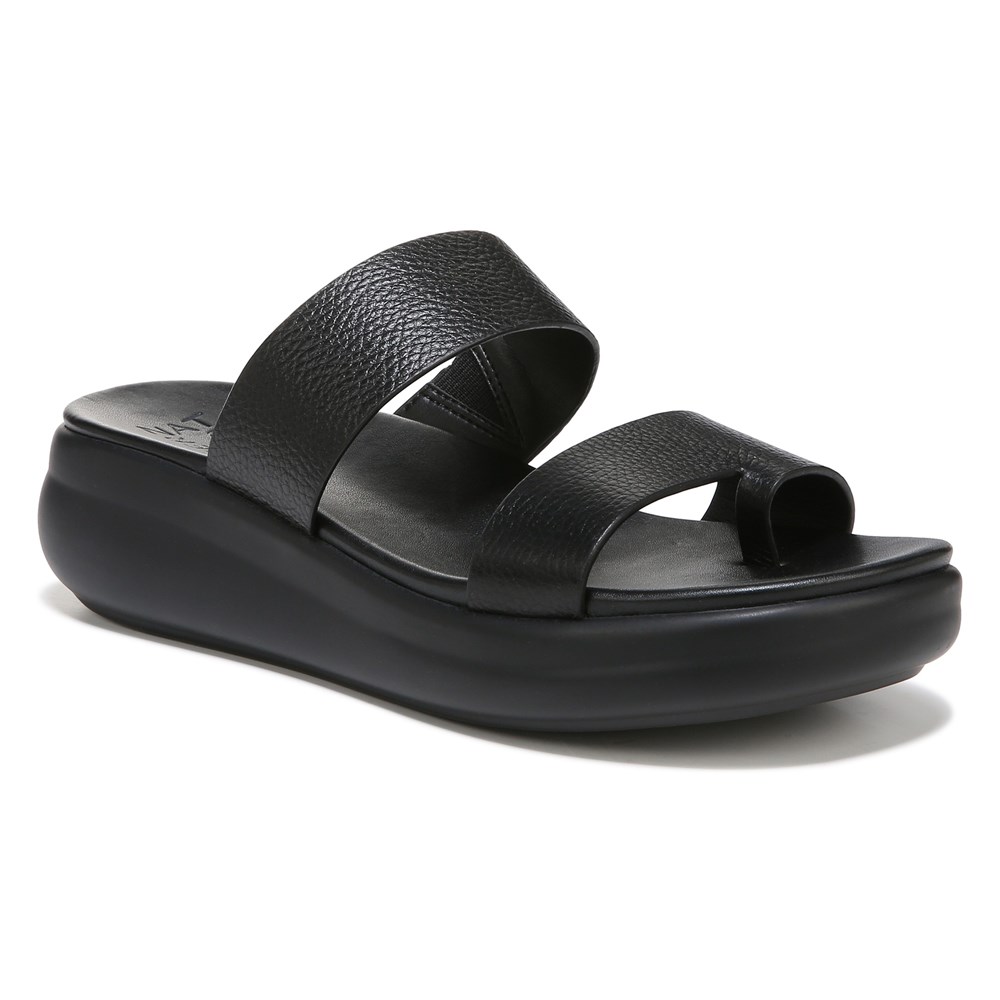 Naturalizer Drift 2 Sandal - Black Leather Naturalizer Drift 2 Sandal - Black Leather