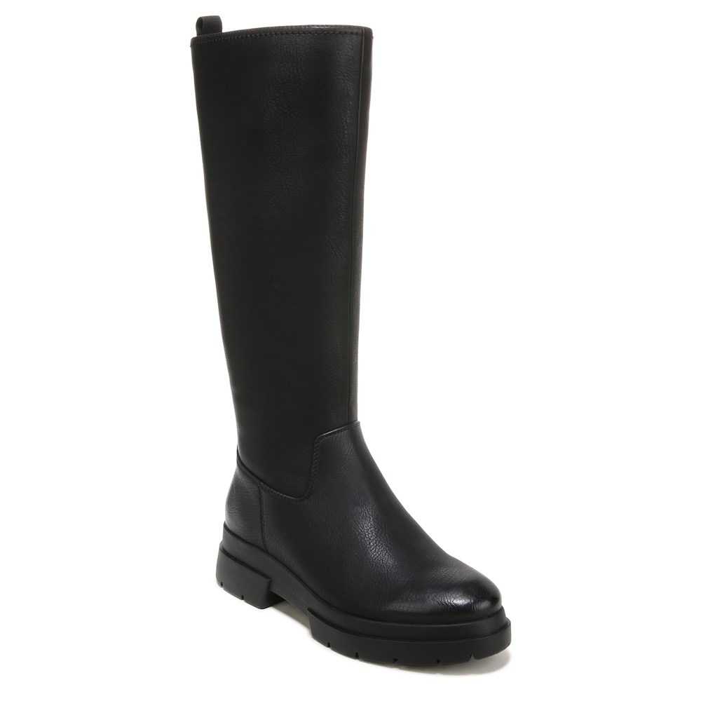 Naturalizer SOUL Orchid Weather Resistant Wide Calf Boot - Black Smooth Faux Leather Naturalizer SOUL Orchid Weather Resistant Wide Calf Boot - Black Smooth Faux Leather