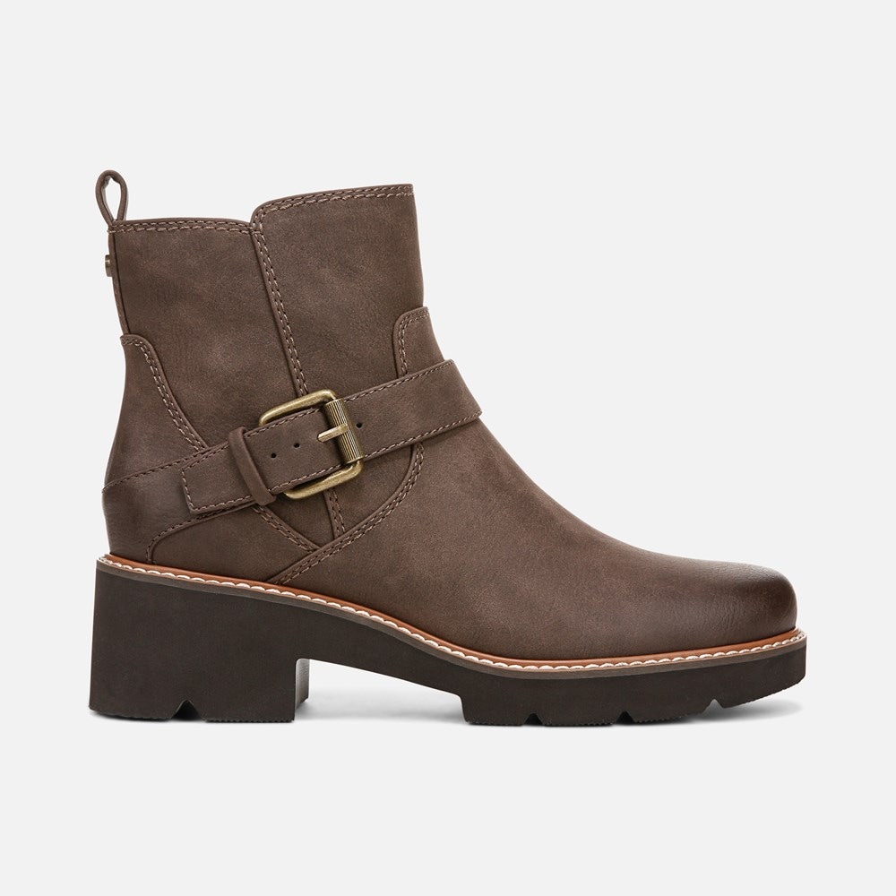 Naturalizer Cabaret Moto Boot - Truffle Taupe Faux Leather
