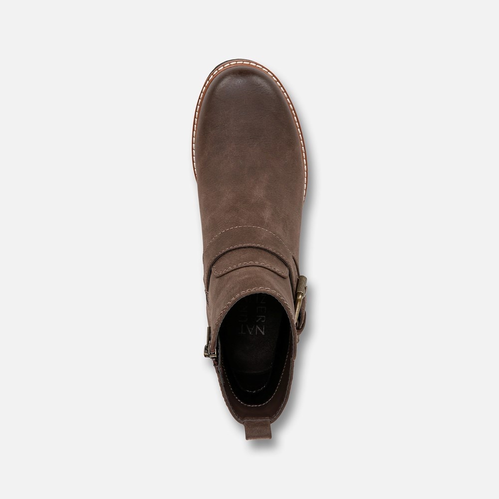 Naturalizer Cabaret Moto Boot - Truffle Taupe Faux Leather
