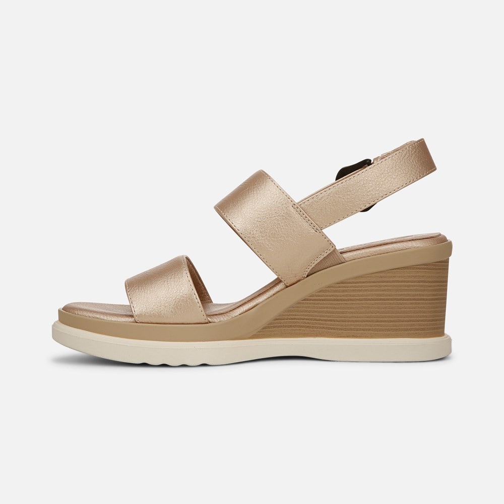 Naturalizer SOUL Livia Wedge Sandal - Gold Faux Leather Naturalizer SOUL Livia Wedge Sandal - Gold Faux Leather