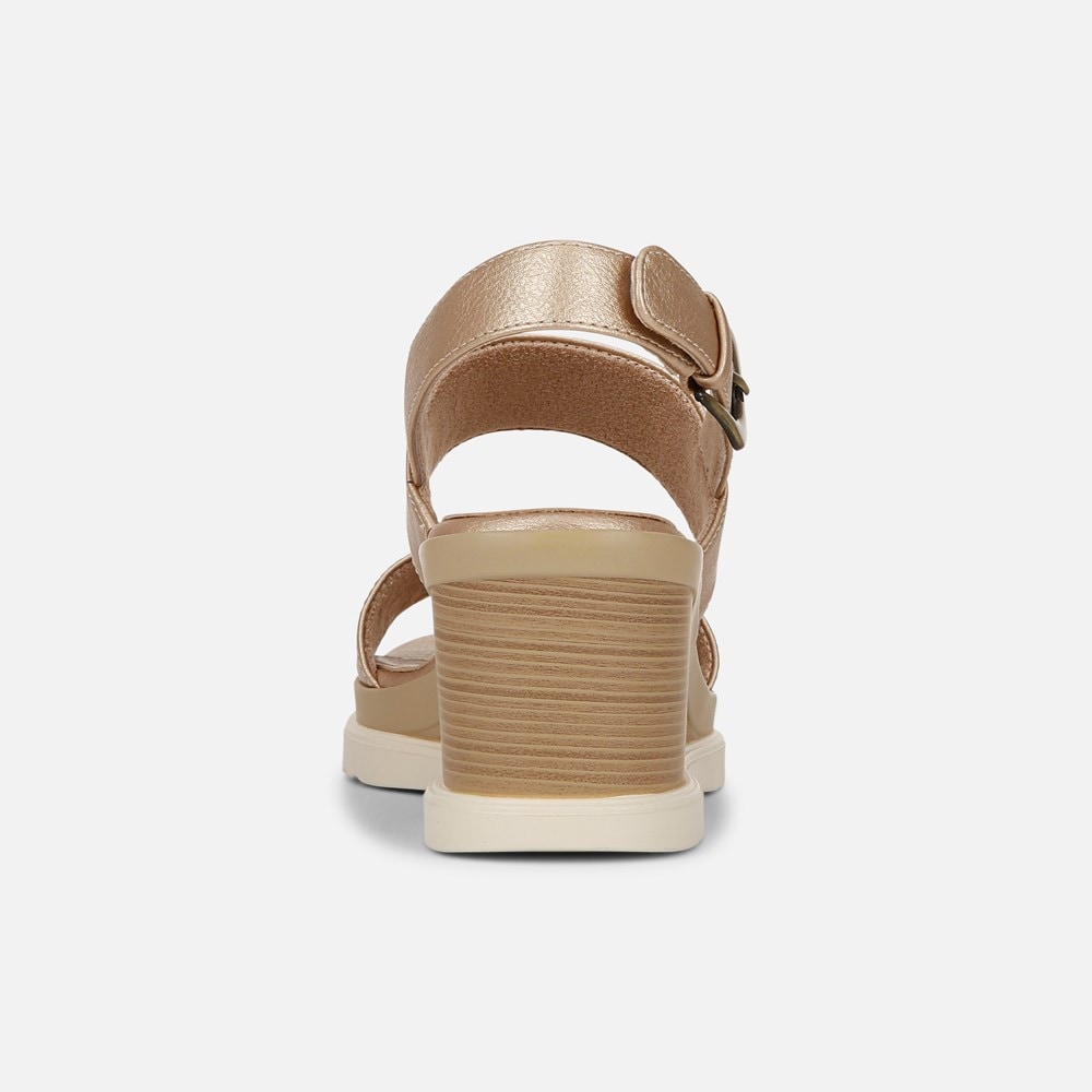Naturalizer SOUL Livia Wedge Sandal - Gold Faux Leather Naturalizer SOUL Livia Wedge Sandal - Gold Faux Leather