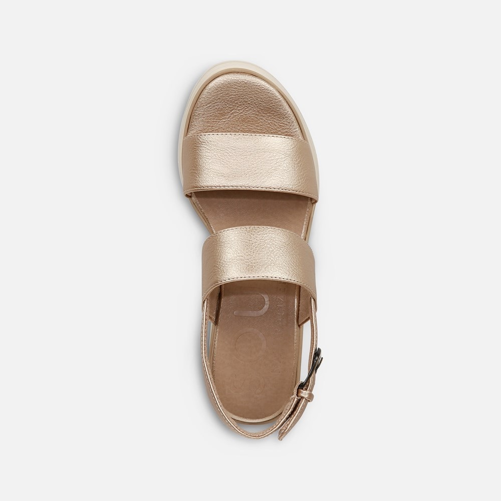 Naturalizer SOUL Livia Wedge Sandal - Gold Faux Leather Naturalizer SOUL Livia Wedge Sandal - Gold Faux Leather