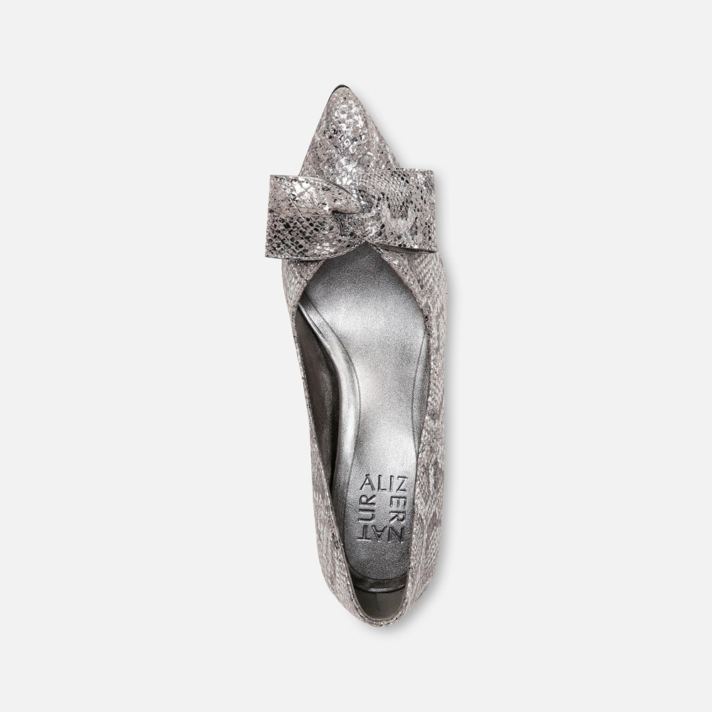 Naturalizer Mavis Bow Pump - Silver Leather Naturalizer Mavis Bow Pump - Silver Leather