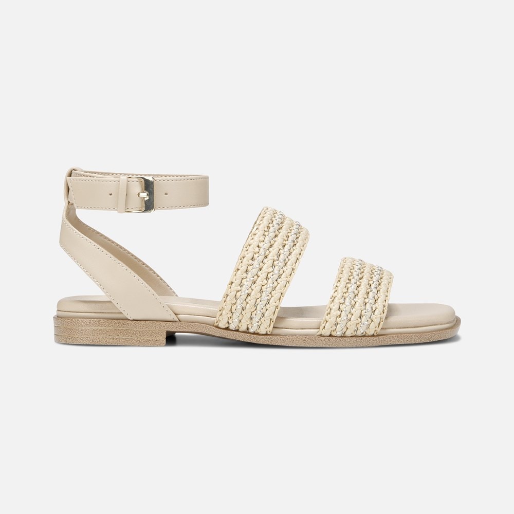 Naturalizer Gana Strappy Sandal - Coastal Tan Faux Straw Fabric