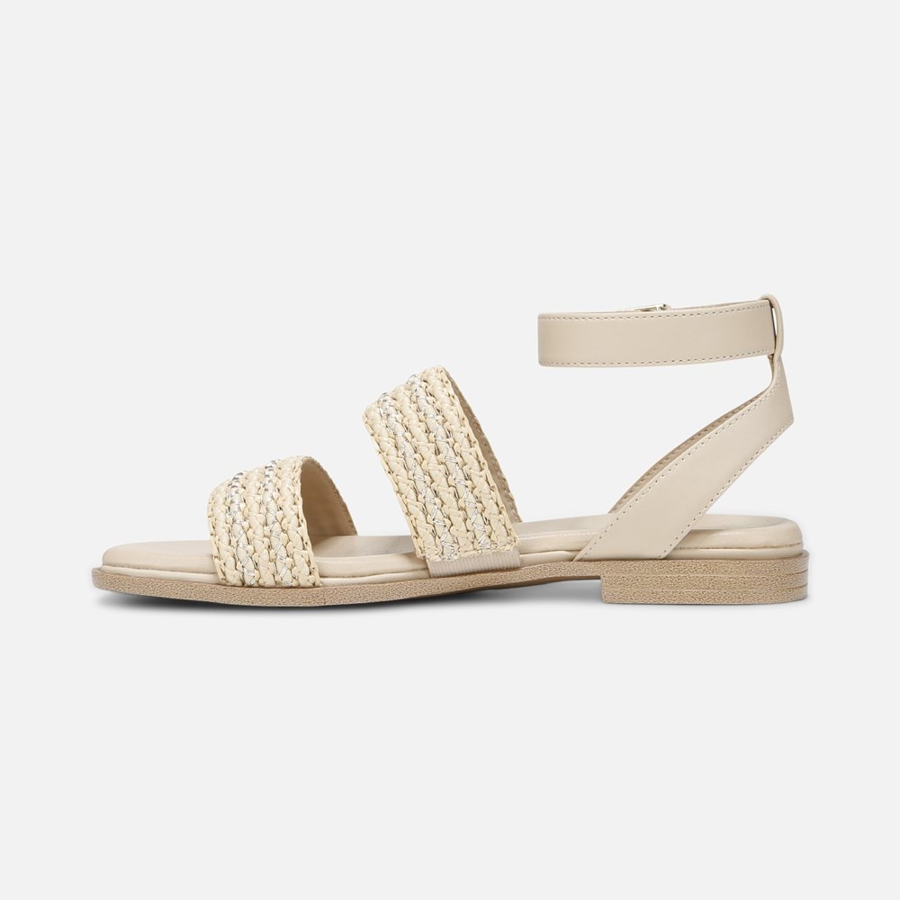 Naturalizer Gana Strappy Sandal - Coastal Tan Faux Straw Fabric