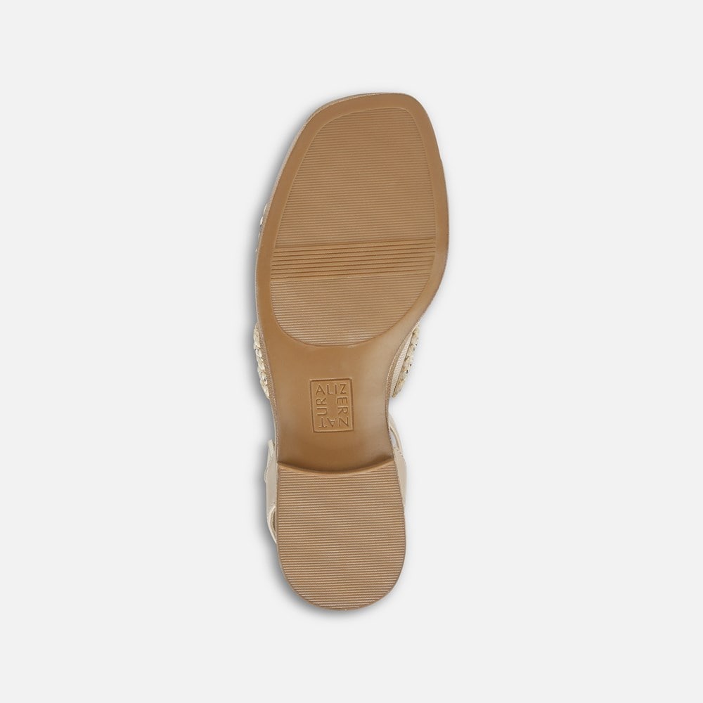 Naturalizer Gana Strappy Sandal - Coastal Tan Faux Straw Fabric