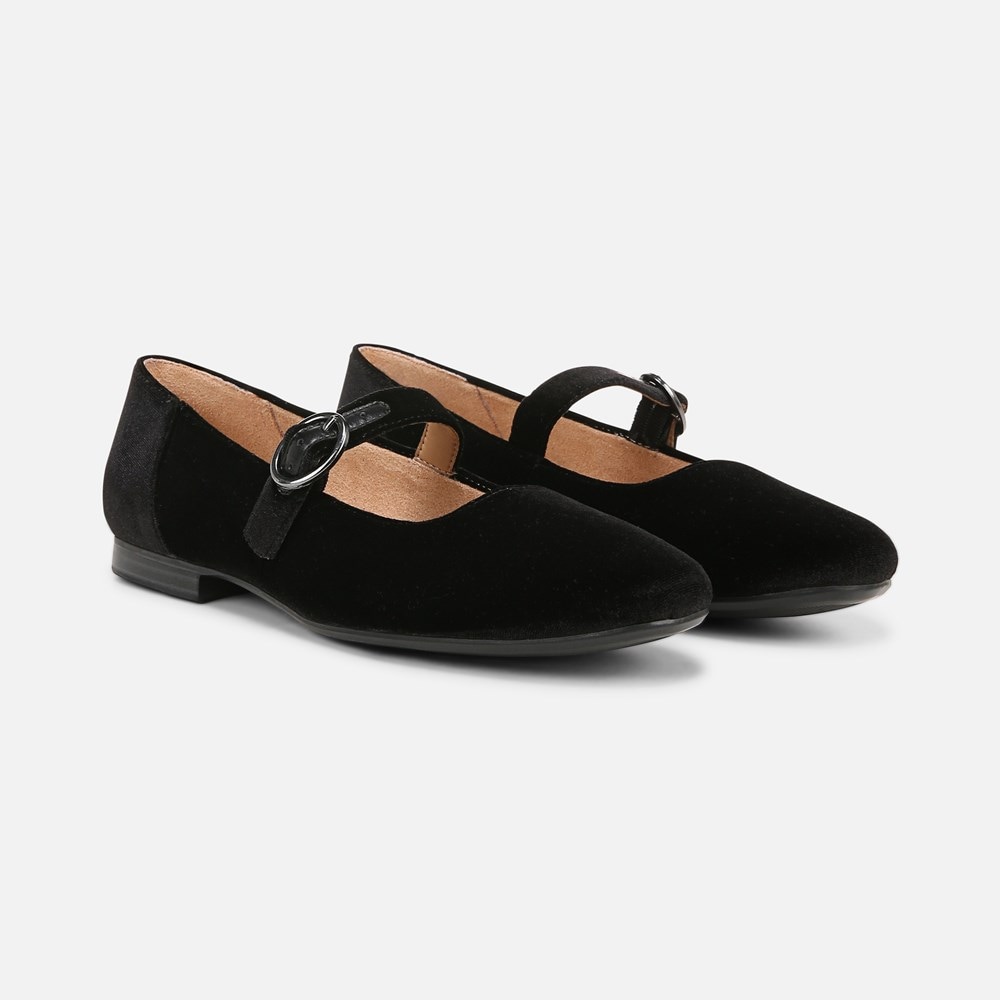 Naturalizer Kelly Mary Jane Flat - Black Velvet Naturalizer Kelly Mary Jane Flat - Black Velvet