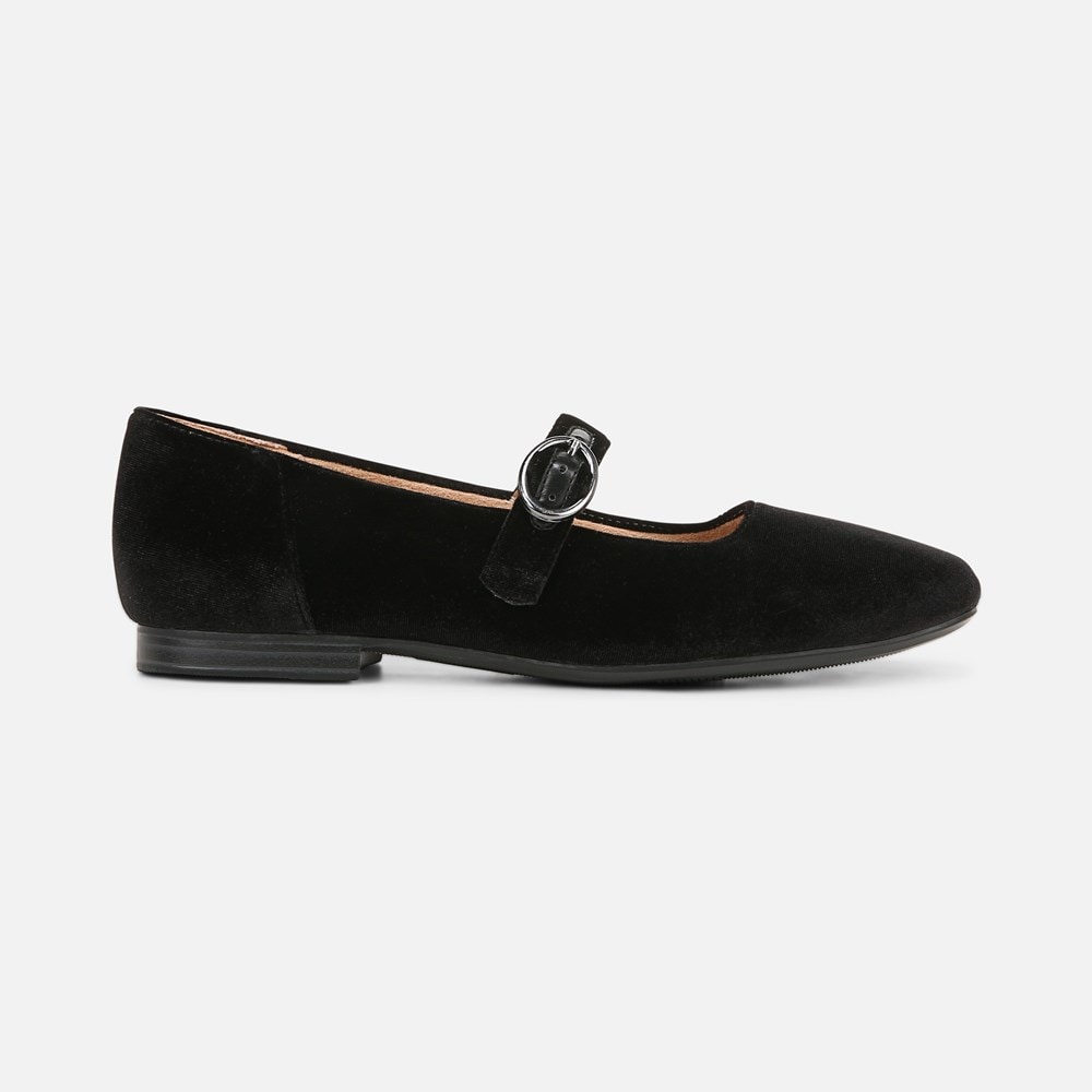 Naturalizer Kelly Mary Jane Flat - Black Velvet Naturalizer Kelly Mary Jane Flat - Black Velvet
