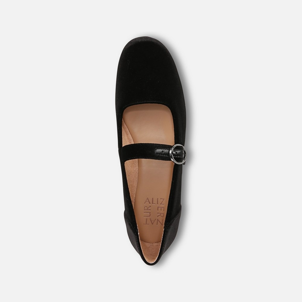 Naturalizer Kelly Mary Jane Flat - Black Velvet Naturalizer Kelly Mary Jane Flat - Black Velvet