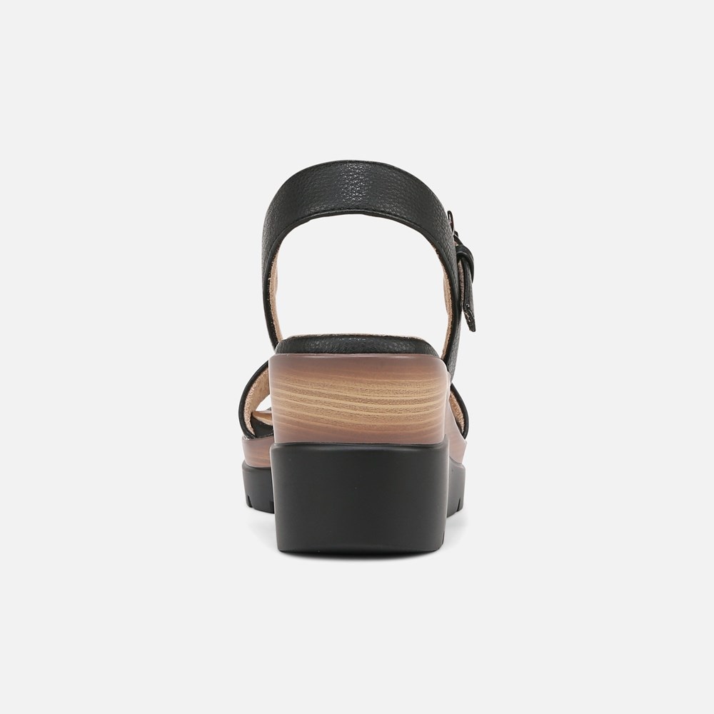 Naturalizer SOUL Graciela Wedge Sandal - Black Faux Leather Naturalizer SOUL Graciela Wedge Sandal - Black Faux Leather
