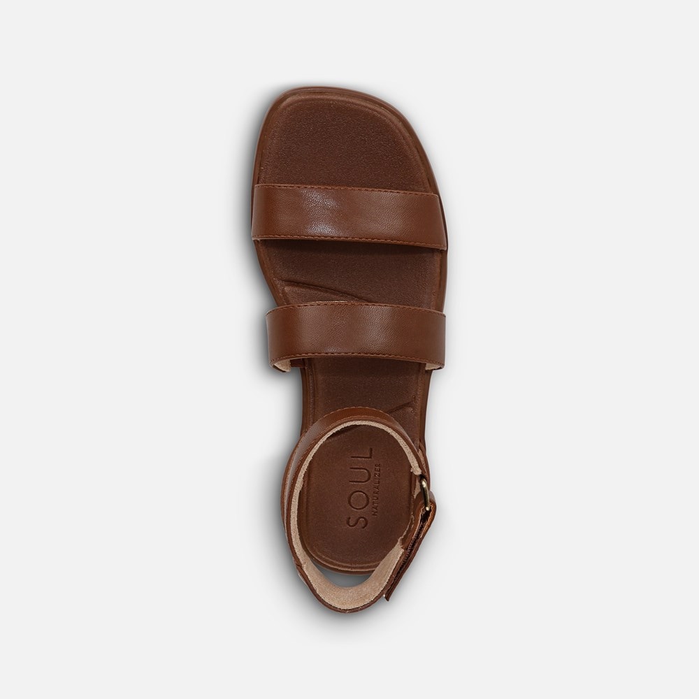 Naturalizer SOUL Fiesta Strappy Sandal - Brown Faux Leather Naturalizer SOUL Fiesta Strappy Sandal - Brown Faux Leather
