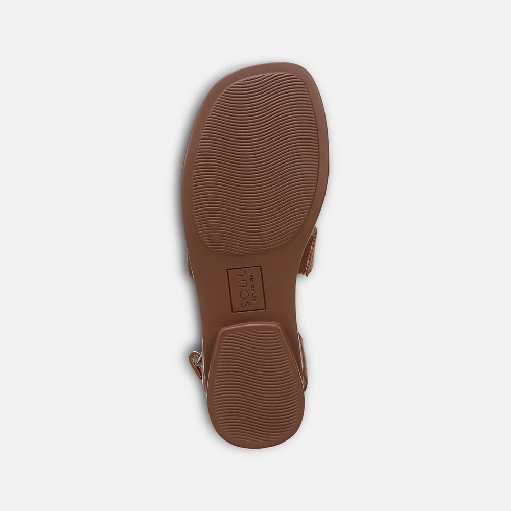 Naturalizer SOUL Fiesta Strappy Sandal - Brown Faux Leather Naturalizer SOUL Fiesta Strappy Sandal - Brown Faux Leather