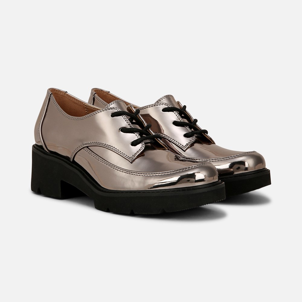Naturalizer Darry Lace Oxford - Pewter Faux Leather Naturalizer Darry Lace Oxford - Pewter Faux Leather