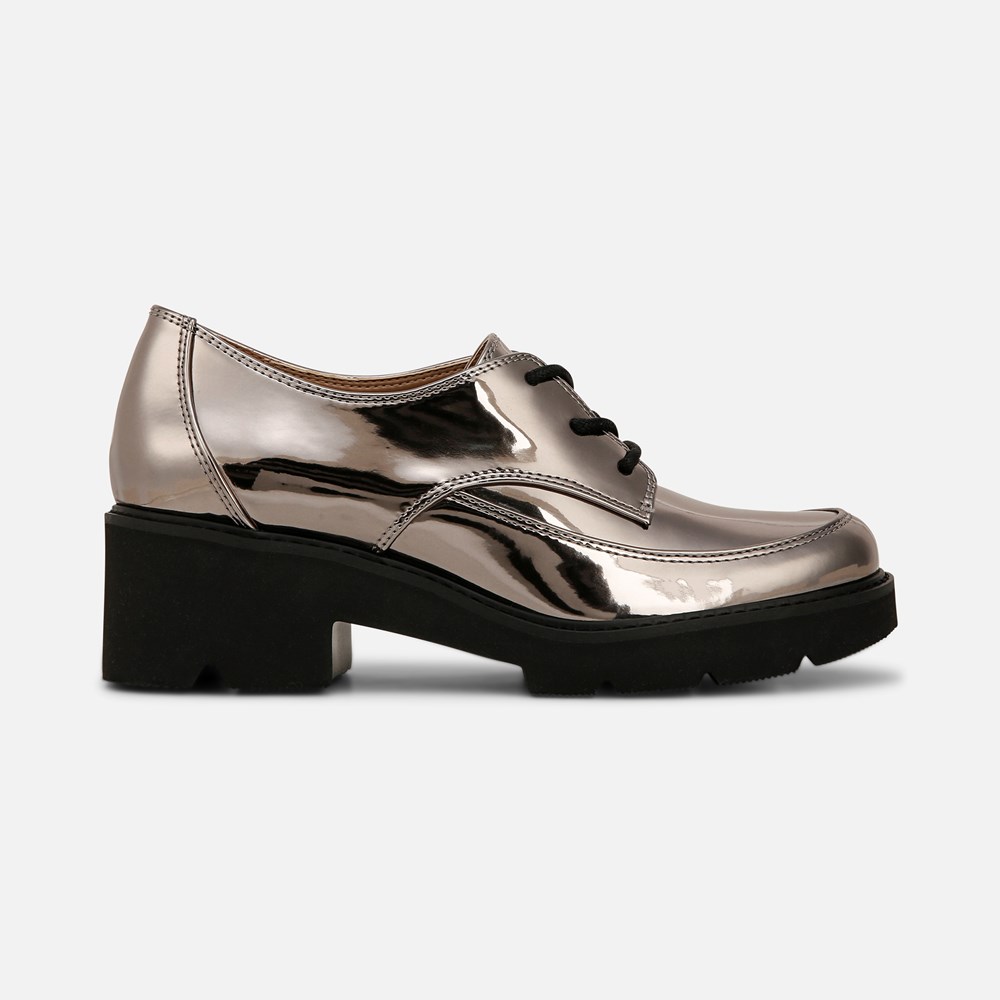 Naturalizer Darry Lace Oxford - Pewter Faux Leather Naturalizer Darry Lace Oxford - Pewter Faux Leather