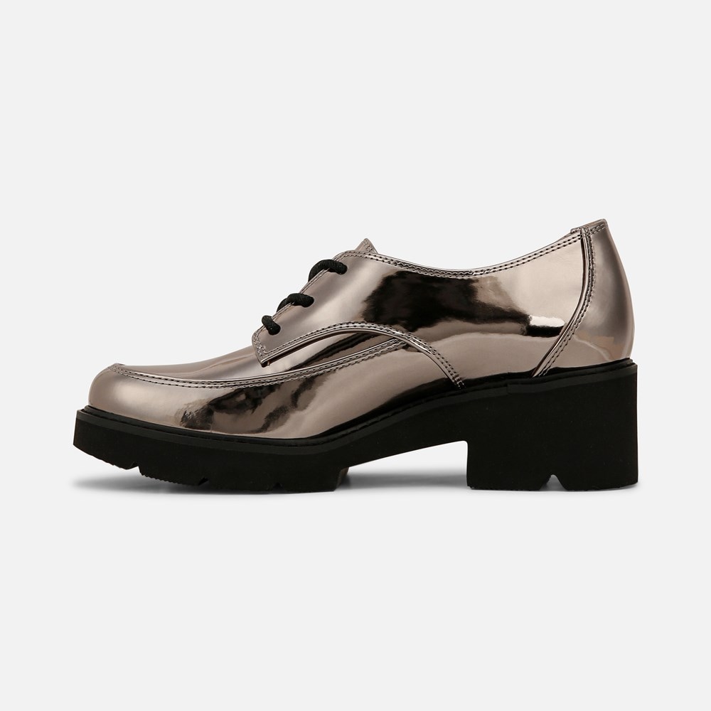 Naturalizer Darry Lace Oxford - Pewter Faux Leather Naturalizer Darry Lace Oxford - Pewter Faux Leather