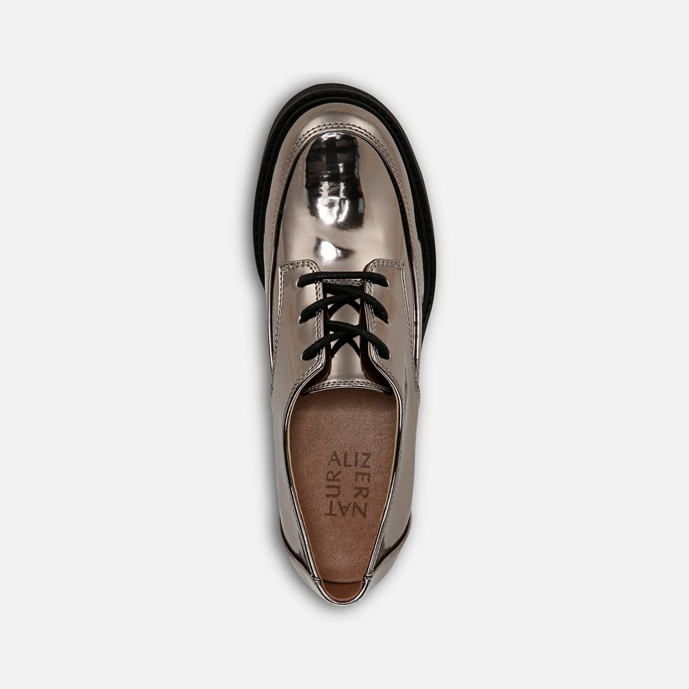 Naturalizer Darry Lace Oxford - Pewter Faux Leather Naturalizer Darry Lace Oxford - Pewter Faux Leather