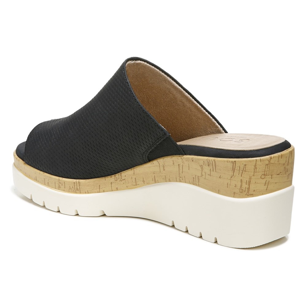 Naturalizer Soul Goodtimes Mule Wedge Sandal - Black Manmade Naturalizer Soul Goodtimes Mule Wedge Sandal - Black Manmade