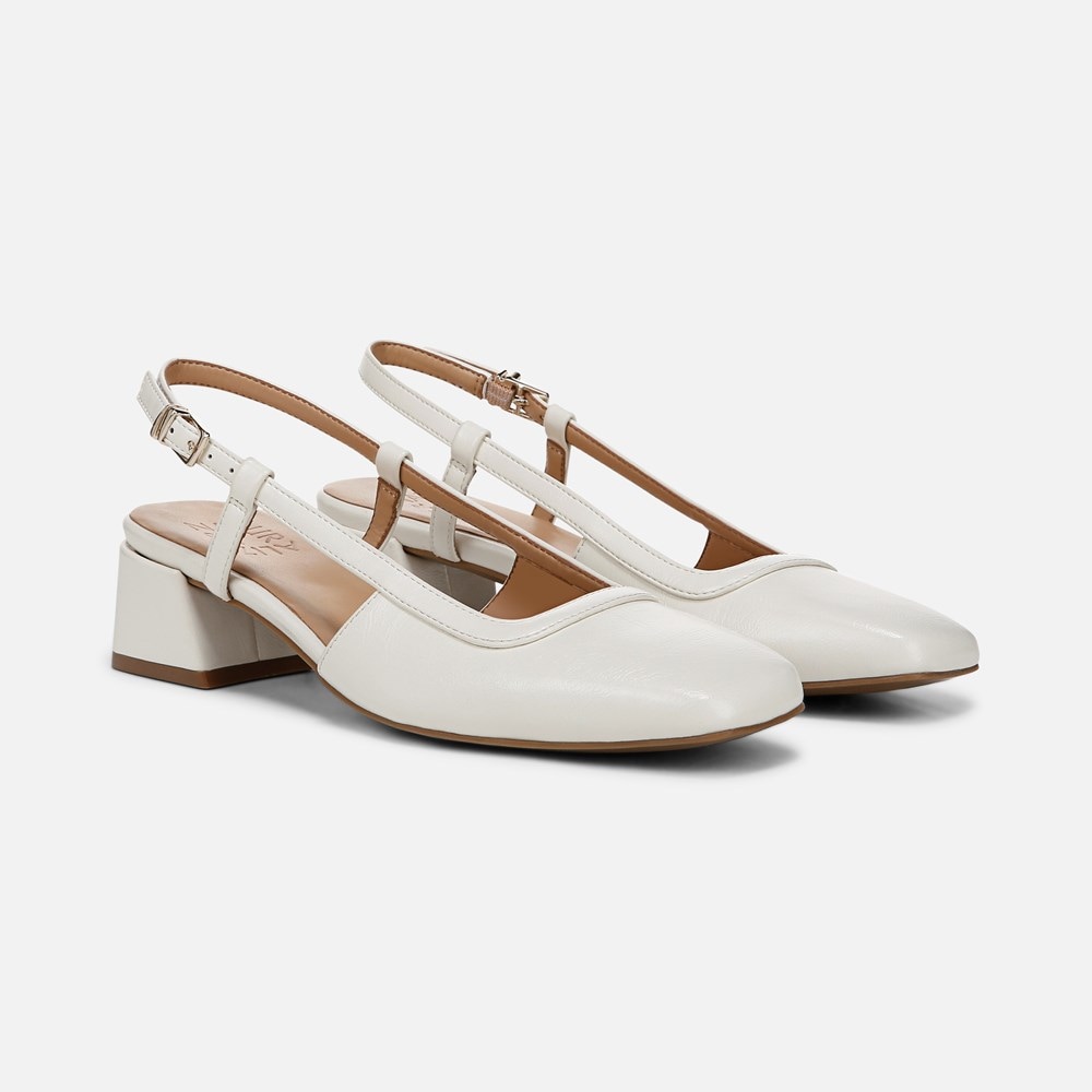 Naturalizer Harper Slingback - Warm White Faux Leather