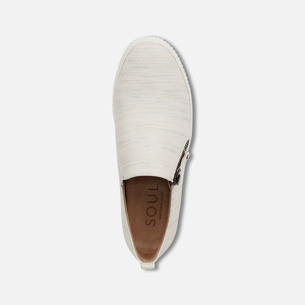 Naturalizer SOUL Turner Slip On Sneaker - White Metallic Faux Leather Naturalizer SOUL Turner Slip On Sneaker - White Metallic Faux Leather