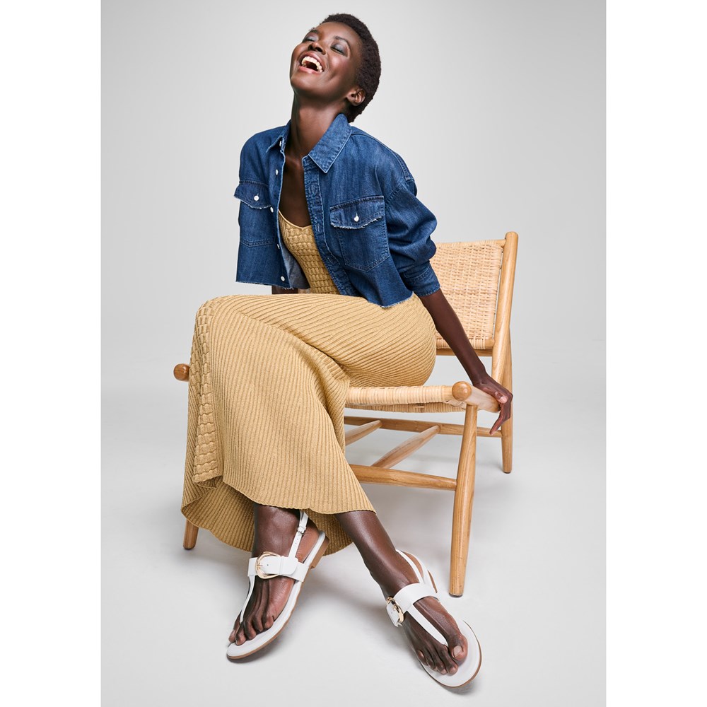 Naturalizer Taylor Sandal - White Leather Naturalizer Taylor Sandal - White Leather