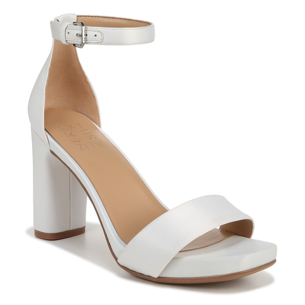 Naturalizer Joy Dress Sandal - Pearl White Satin Fabric