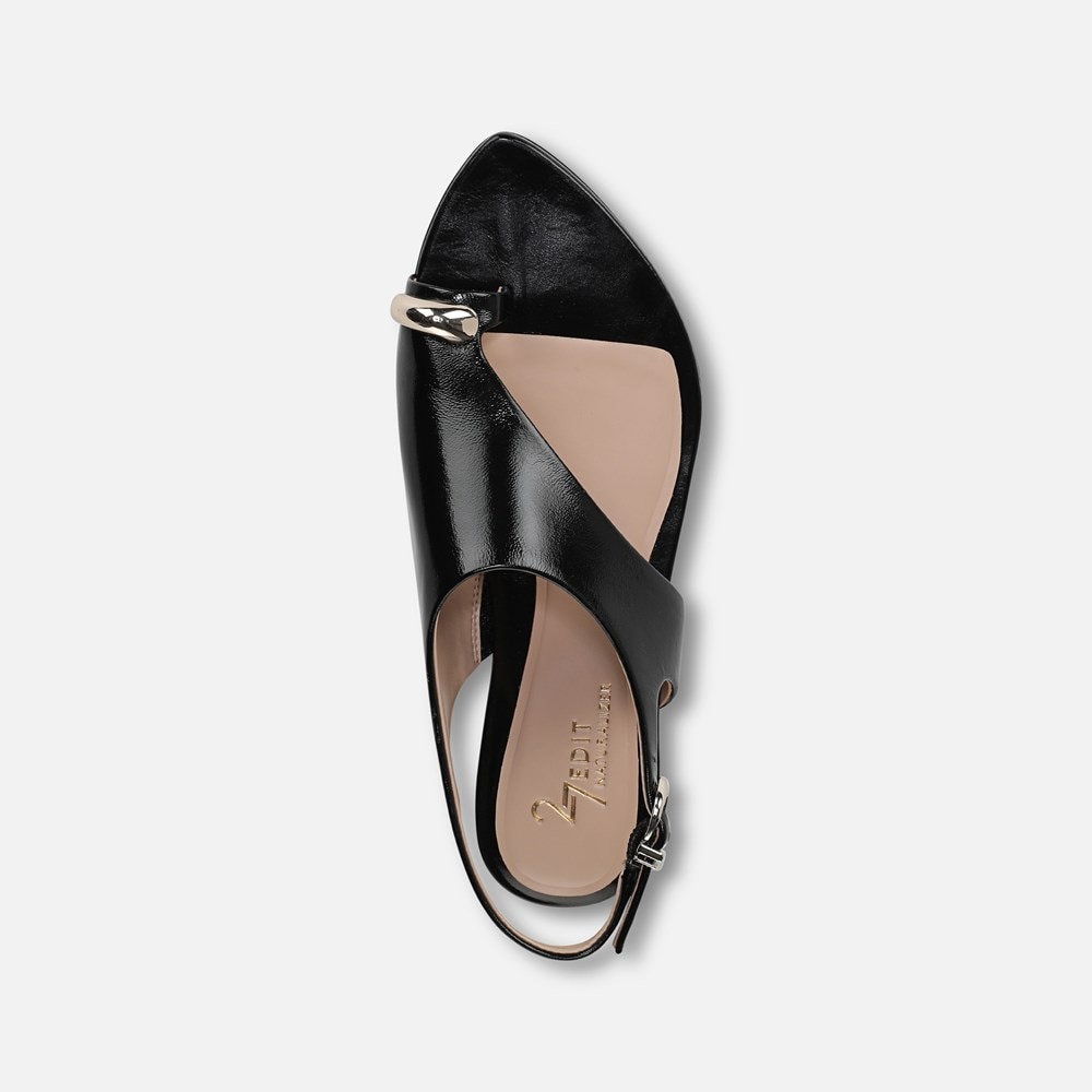 Naturalizer 27 EDIT Via Sandal - Black Leather