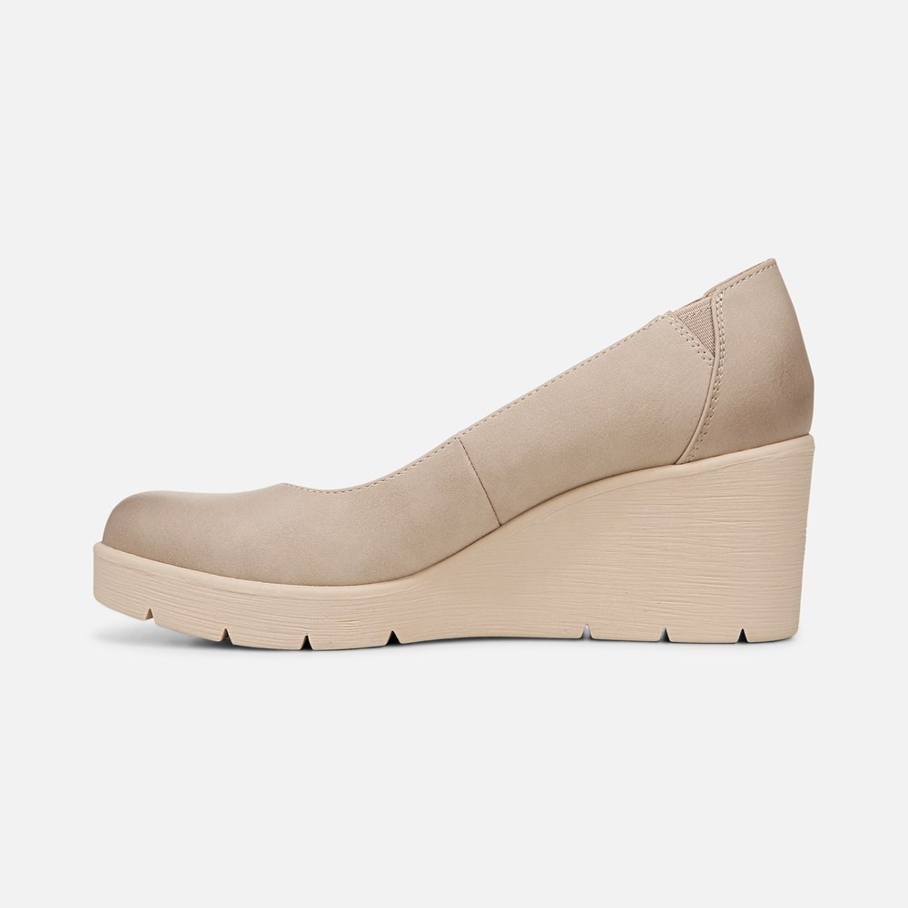 Naturalizer SOUL About Time Wedge Pump - Warm Taupe Tan Faux Leather Naturalizer SOUL About Time Wedge Pump - Warm Taupe Tan Faux Leather